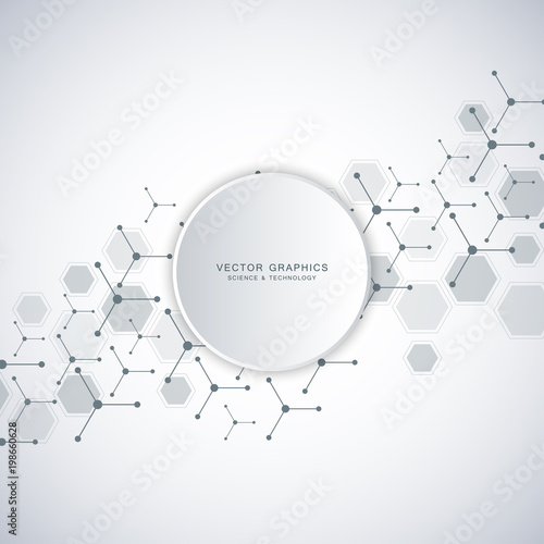Medical technology or science vector background. Molecular structure and chemical compounds.