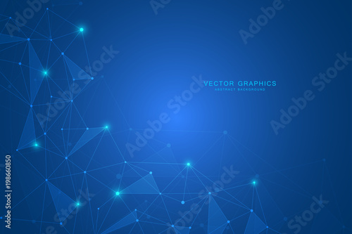 Abstract background with connected lines and dots.