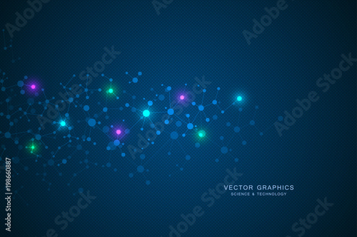 Molecular structure background. Genetic and science research. © berCheck