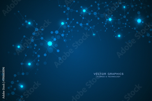 Molecular structure background. Genetic and science research.
