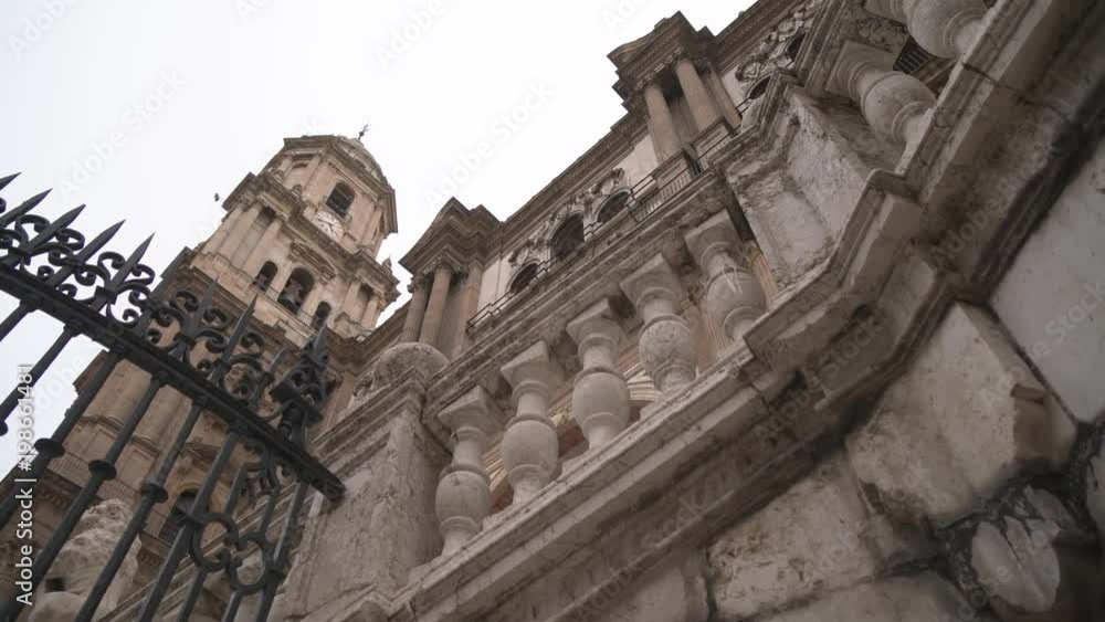 Low angle of the Malaga Cathedral Low angle of the Malaga Cathedral