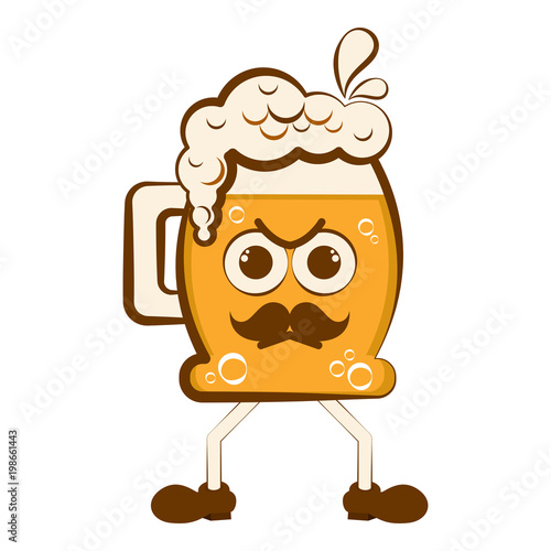 Vintage angry beer cartoon character