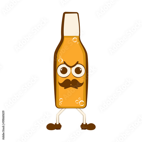 Vintage angry beer cartoon character