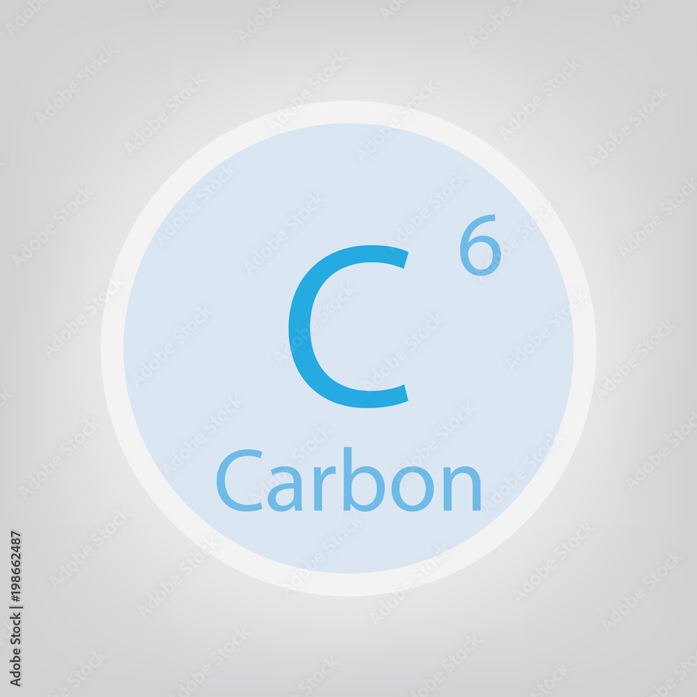 Carbon C chemical element icon- vector illustration Carbon C chemical element icon- vector illustration