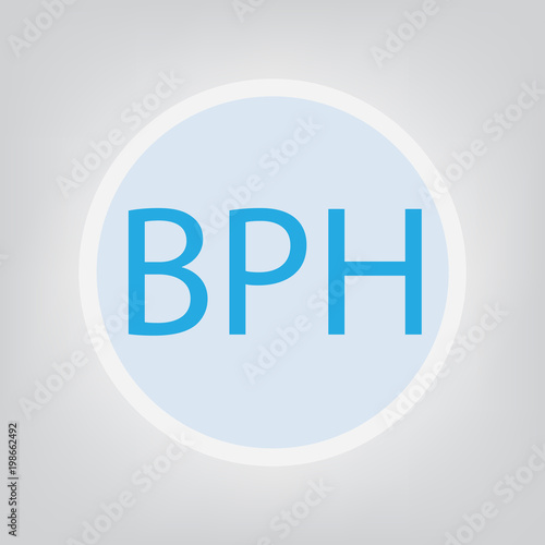 BPH (Benign Prostatic Hyperplasia) acronym- vector illustration