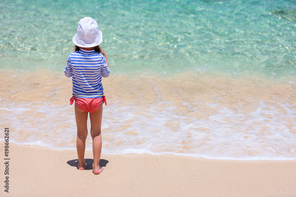 Child on a tropical vacation