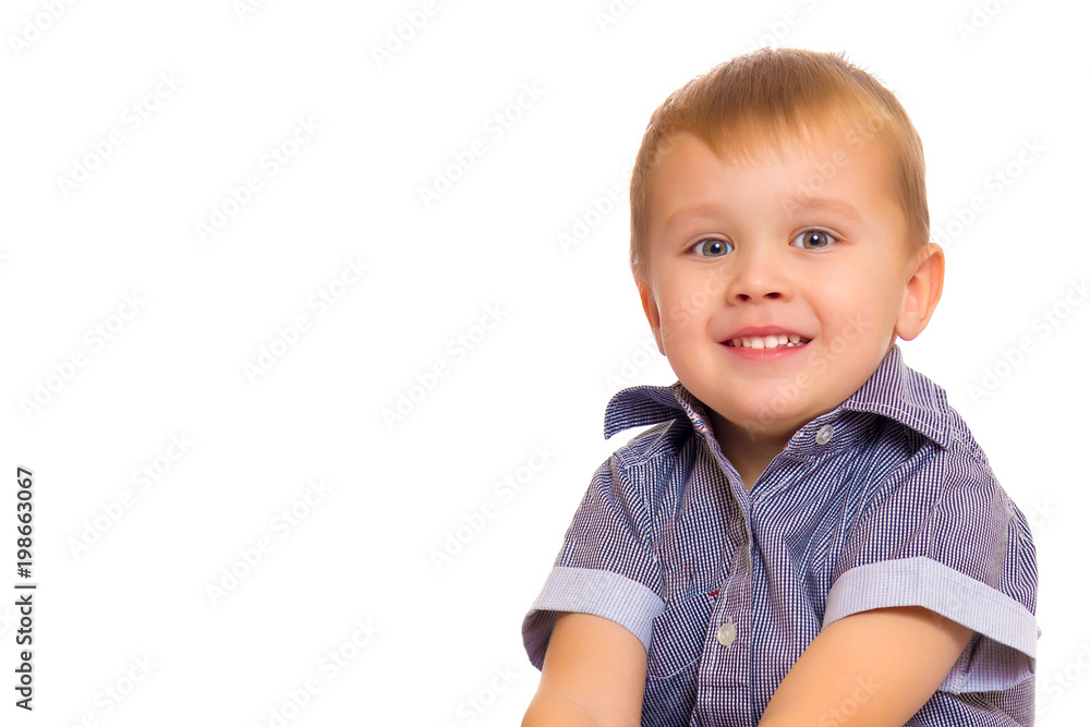 The little boy smiles. Portrait. The little boy smiles. Portrait.