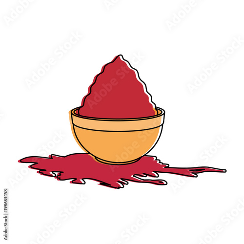 ceramic container with color powder holy celebration