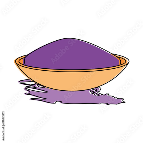 ceramic container with color powder holy celebration