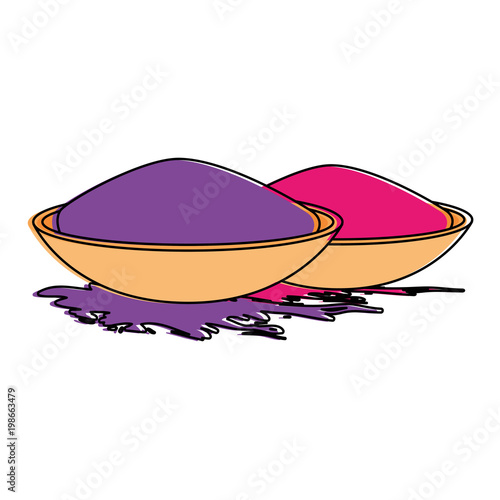 ceramic container with color powder holy celebration