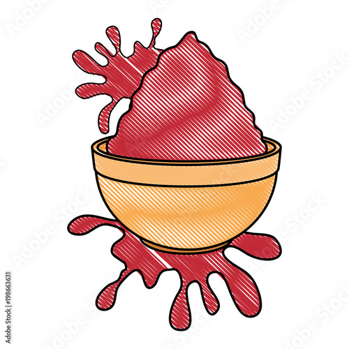 ceramic container with color powder holy celebration