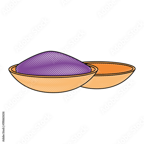 ceramic container with color powder holy celebration