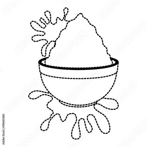 ceramic container with color powder holy celebration