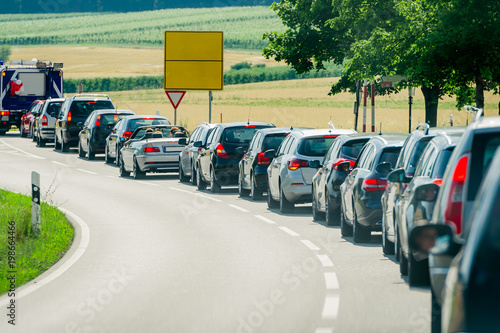 traffic jam diesel car parade