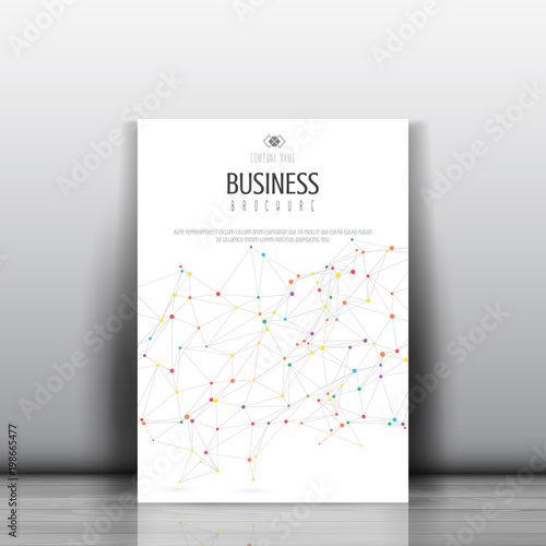 Business brochure template with low poly design