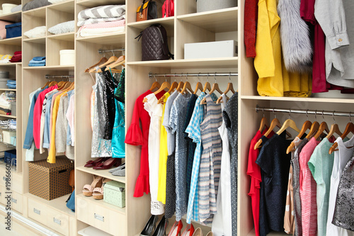 Large wardrobe with female ...