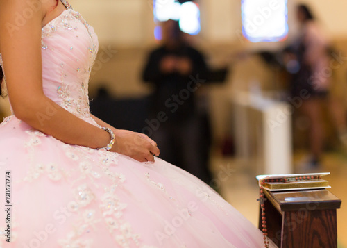 close up of quinceañera 
