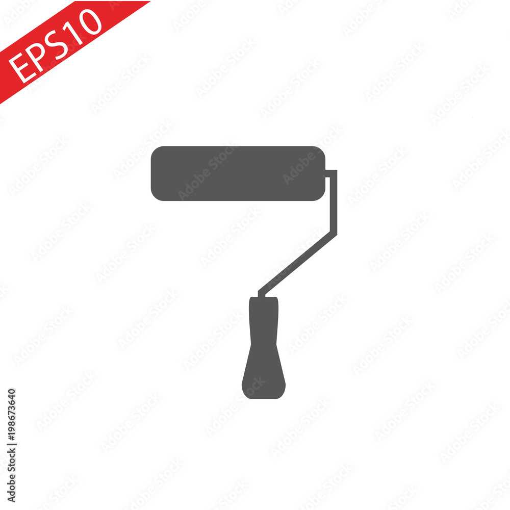 Paint roller simple icon. Monochrome illustration. Paint roller simple icon. Monochrome illustration.