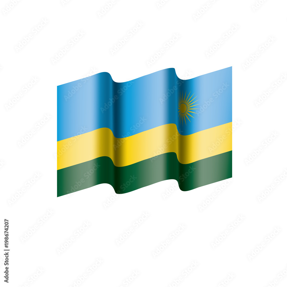 Obraz premium Rwanda flag, vector illustration