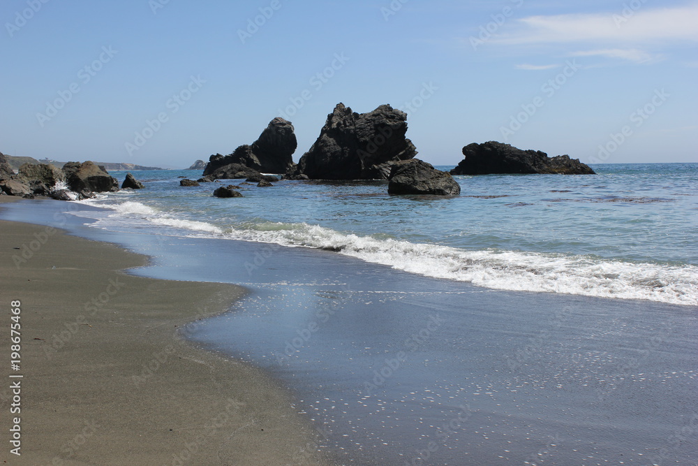 Goat Rock Beach is located between Goat Rock Point and the Russian River along the Sonoma County shore near the town of Jenner. The Russian River, with its mouth at the north end of Goat Rock Beach. Goat Rock Beach is located between Goat Rock Point and the Russian River along the Sonoma County shore near the town of Jenner. The Russian River, with its mouth at the north end of Goat Rock Beach.