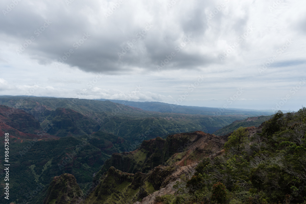 Waimea Canyon on Kauai, Hawaii, in winter after a major rainstorm	