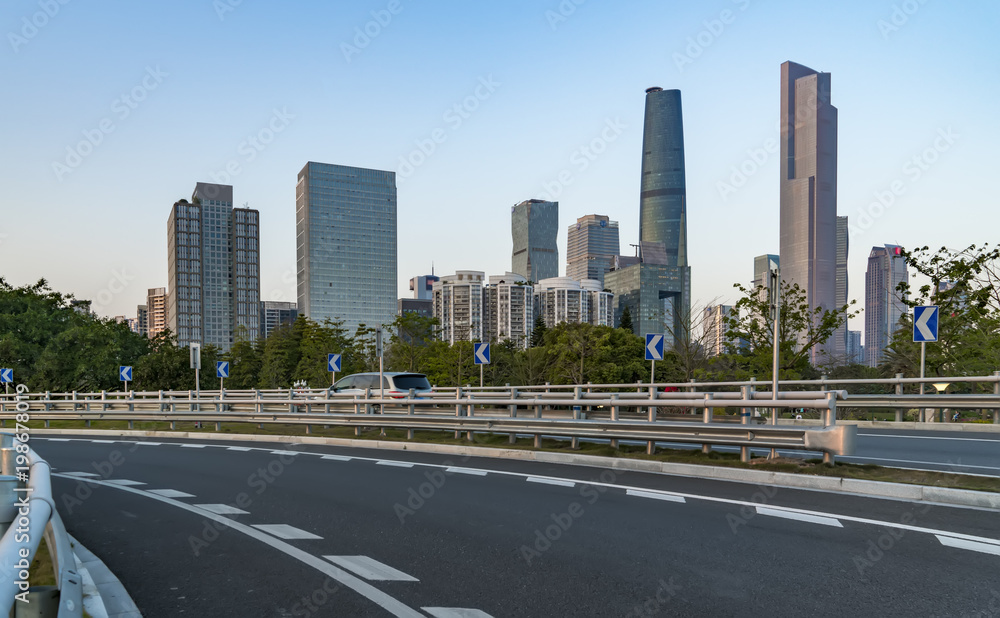 Beautiful urban architectural landscape skyline in Guangzhou