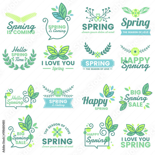 Spring Retro Vintage Vector Label