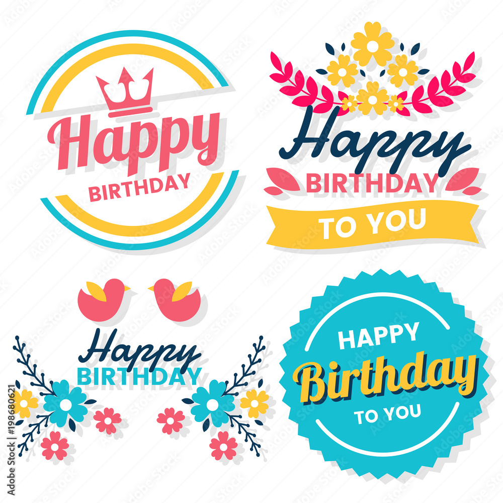 Happy Birthday Vector Logo for banner Happy Birthday Vector Logo for banner