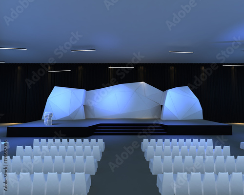 Polygonal 3d stage abd backdrop