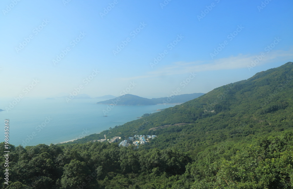 Hong Kong Lantau island rural coast landscape