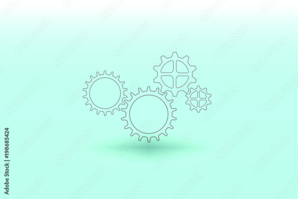 Clockwork on the blue background. Cogs and gears as business teamwork concept.