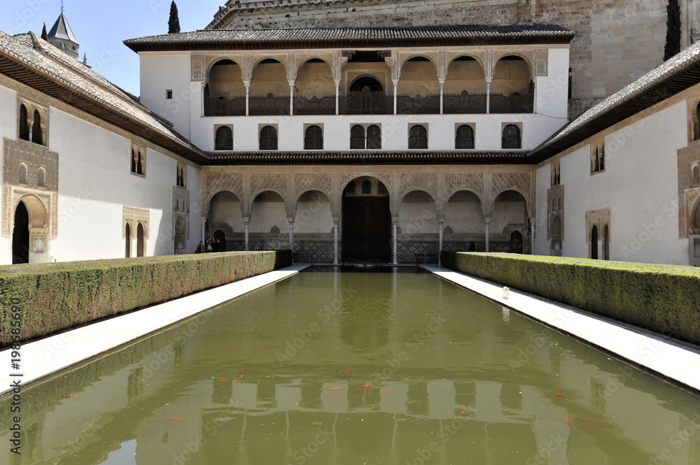 Myrtenhof, Alhambra, Granada, Andalusien, Spanien, Europa