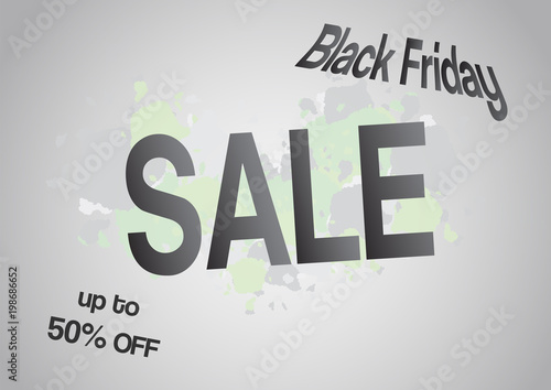 Banner template for Black Friday with text space on grey and white background.