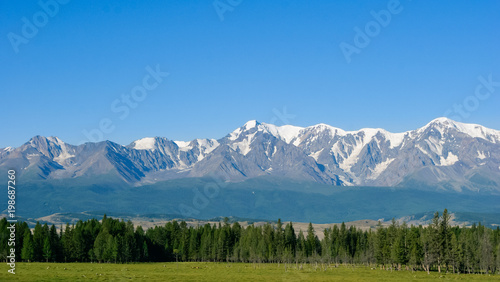 Beautiful mountain landscape, snow peaks, Altay republic, Russia © Evgenii Bakhchev