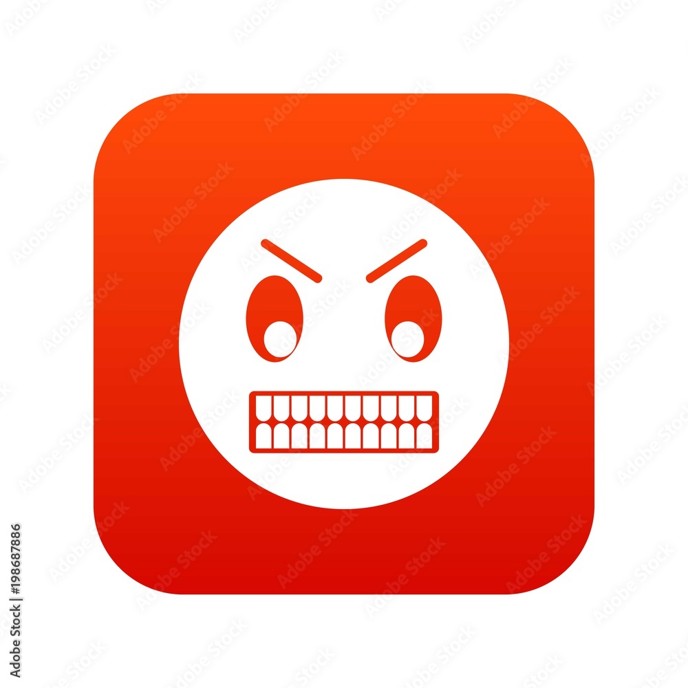 Angry emoticon digital red