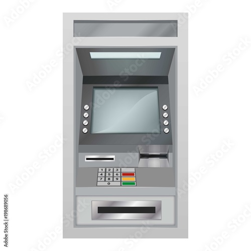 Atm icon, realistic style photo