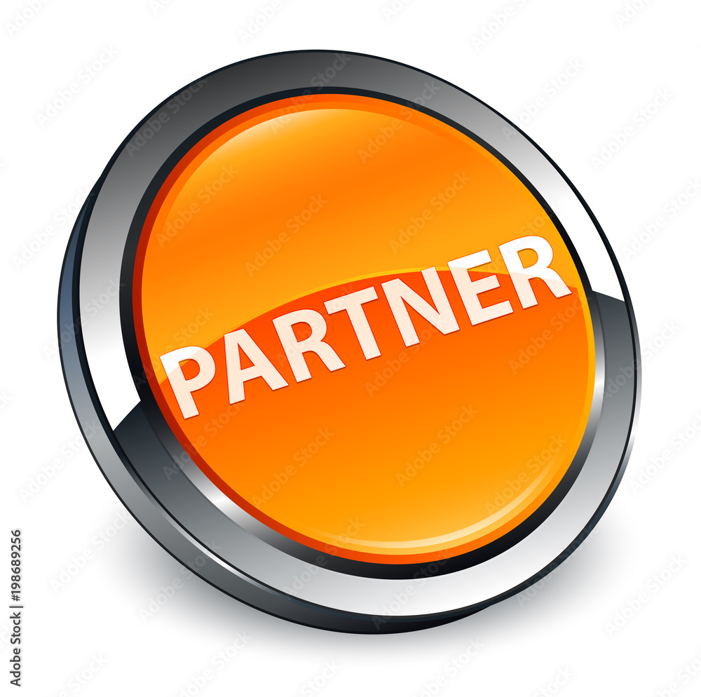 Partner 3d orange round button Partner 3d orange round button