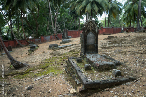 An old abandoned cemetery of the 19th century on Ross island photo