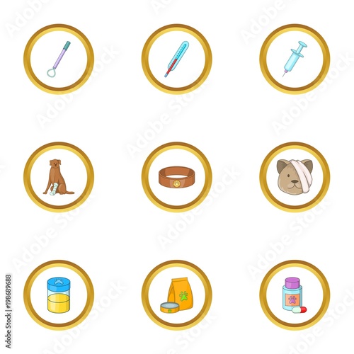 Free Download Animal clinic icons set, cartoon style - GFXLoad