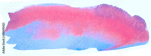 watercolor stain color overflow in the red pink and blue range drawn by hand