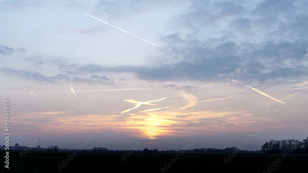 Solar Eclipse over the city . Bodegraven The city in the Netherlands . Light from sky . Religion background . Solar Eclipse over the city . Bodegraven The city in the Netherlands . Light from sky . Religion background .
