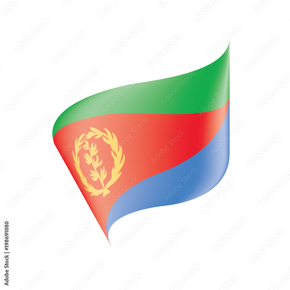 Obraz premium Eritrea flag, vector illustration