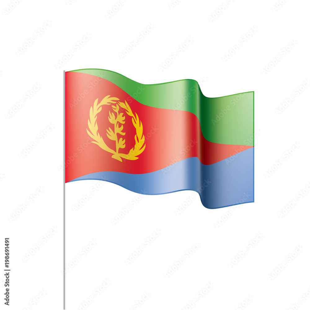 Obraz premium Eritrea flag, vector illustration