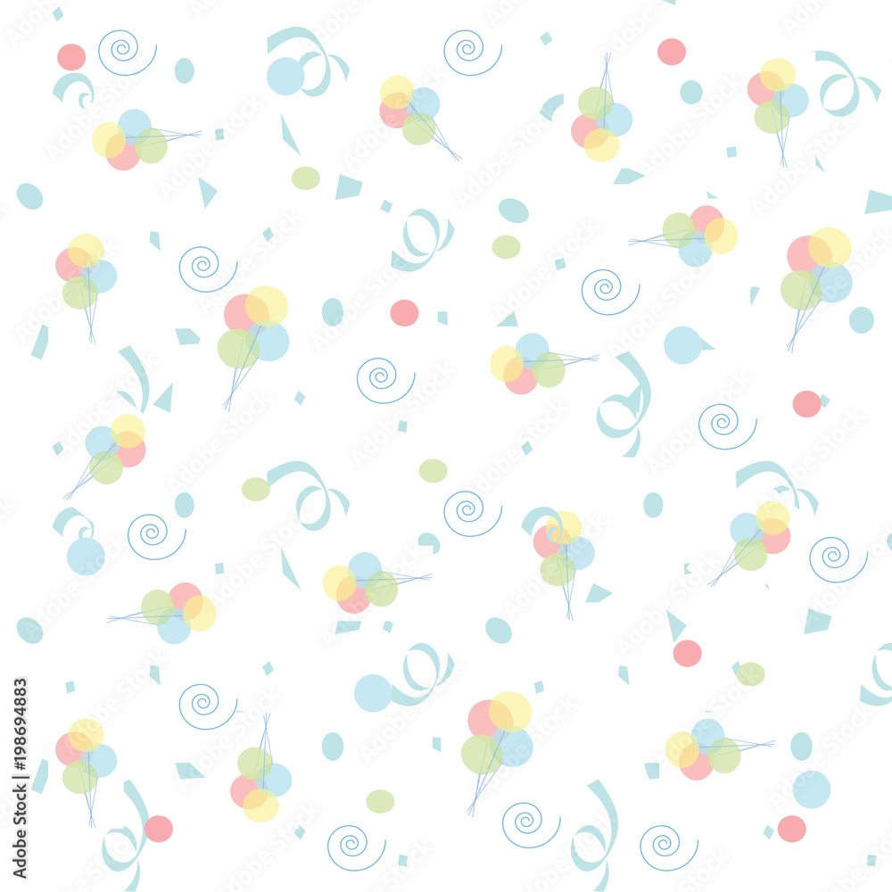 soft pastel balloons and confetti party paper illustration soft pastel balloons and confetti party paper illustration