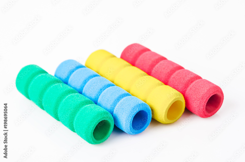 Set of colorful foam grip pencil. Set of colorful foam grip pencil.
