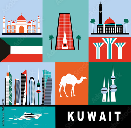 Plakat Symbole Kuwejtu.