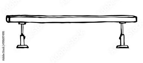 Balance beam. Vector drawing