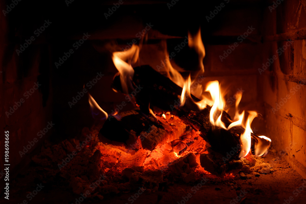 fire in fire place