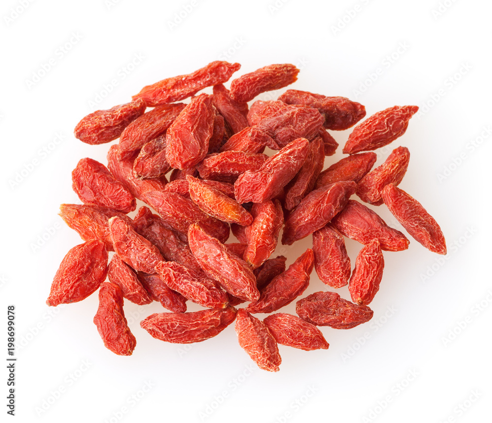 Heap of goji berries isolated on white background Heap of goji berries isolated on white background