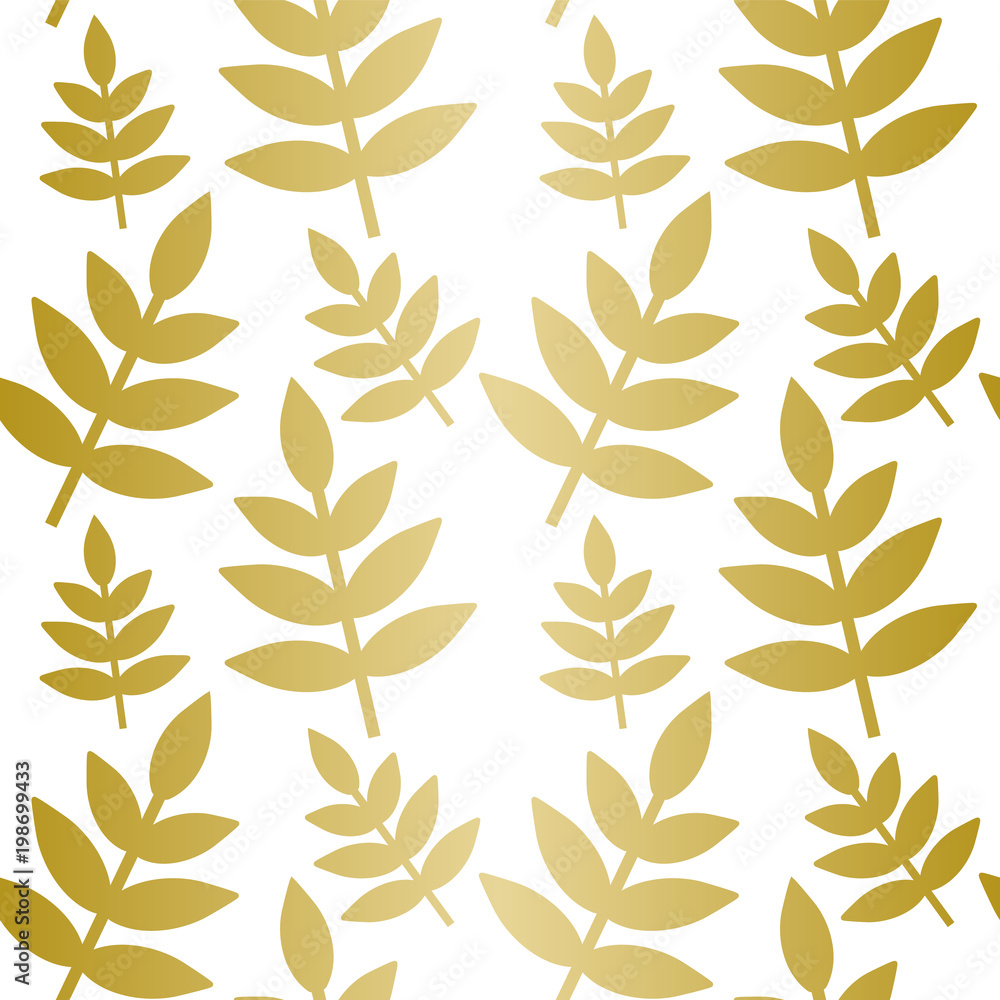 Golden Leaves Pattern. Endless Vector. Golden Leaves Pattern. Endless Vector.